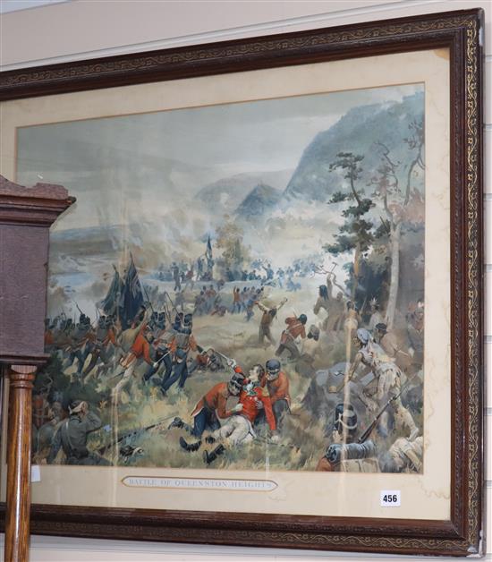 J.D. Kelly, chromolithograph, The Battle of Queenstown Heights, 55 x 75cm